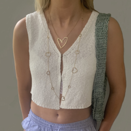 KETTING LANG HARTJES - GOUD
