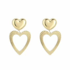 OORBELLEN CUTE HEARTS - GOUD