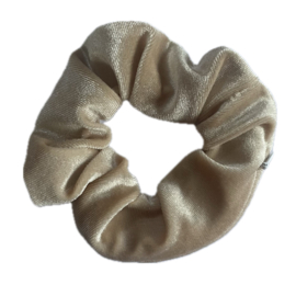 BEIGE SCRUNCHIE MET RITSJE