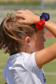Team scrunchie Rood/Donkerblauw