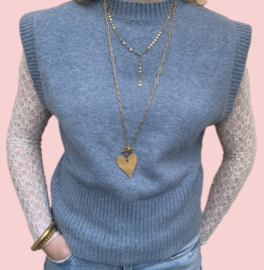KETTING Y-VORM RONDJES - GOUD