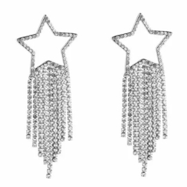 OORBELLEN SPARKLE STAR - ZILVER