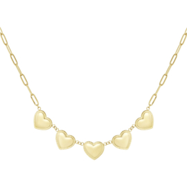 HEART STUDS KETTING - GOUD