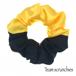 Team scrunchie Geel/Zwart - satijn