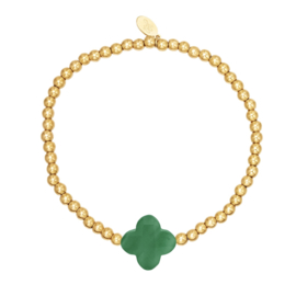 ARMBAND GREEN CLOVER - GOUD