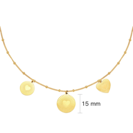 KETTING HEART COINS - GOUD