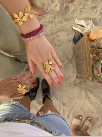 RING IBIZA BLOEM - GOUD
