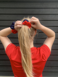 Team scrunchie Rood/Donkerblauw