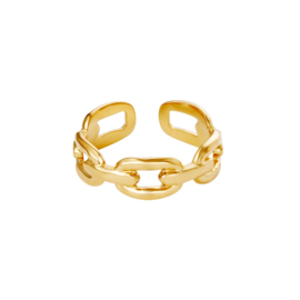 RING OVAL CHAIN - GOUD