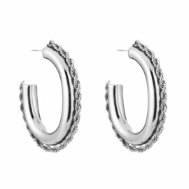 OORBELLEN BIG HOOPS - ZILVER