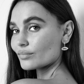 OORBELLEN LIPJES - ZILVER