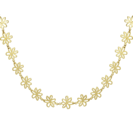 BLOEMEN KETTING - GOUD