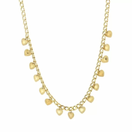 CHAINED KETTING HARTJES - GOUD