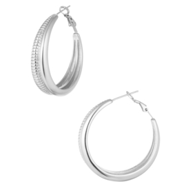 HOOPS HALF PRINT - ZILVER