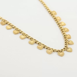 CHAINED KETTING HARTJES - GOUD