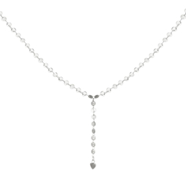 KETTING Y-VORM RONDJES - ZILVER