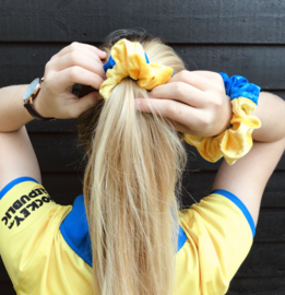 Team scrunchie Geel/Kobaltblauw