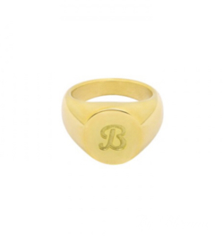 LETTER RING BY BLOMME - GOUD