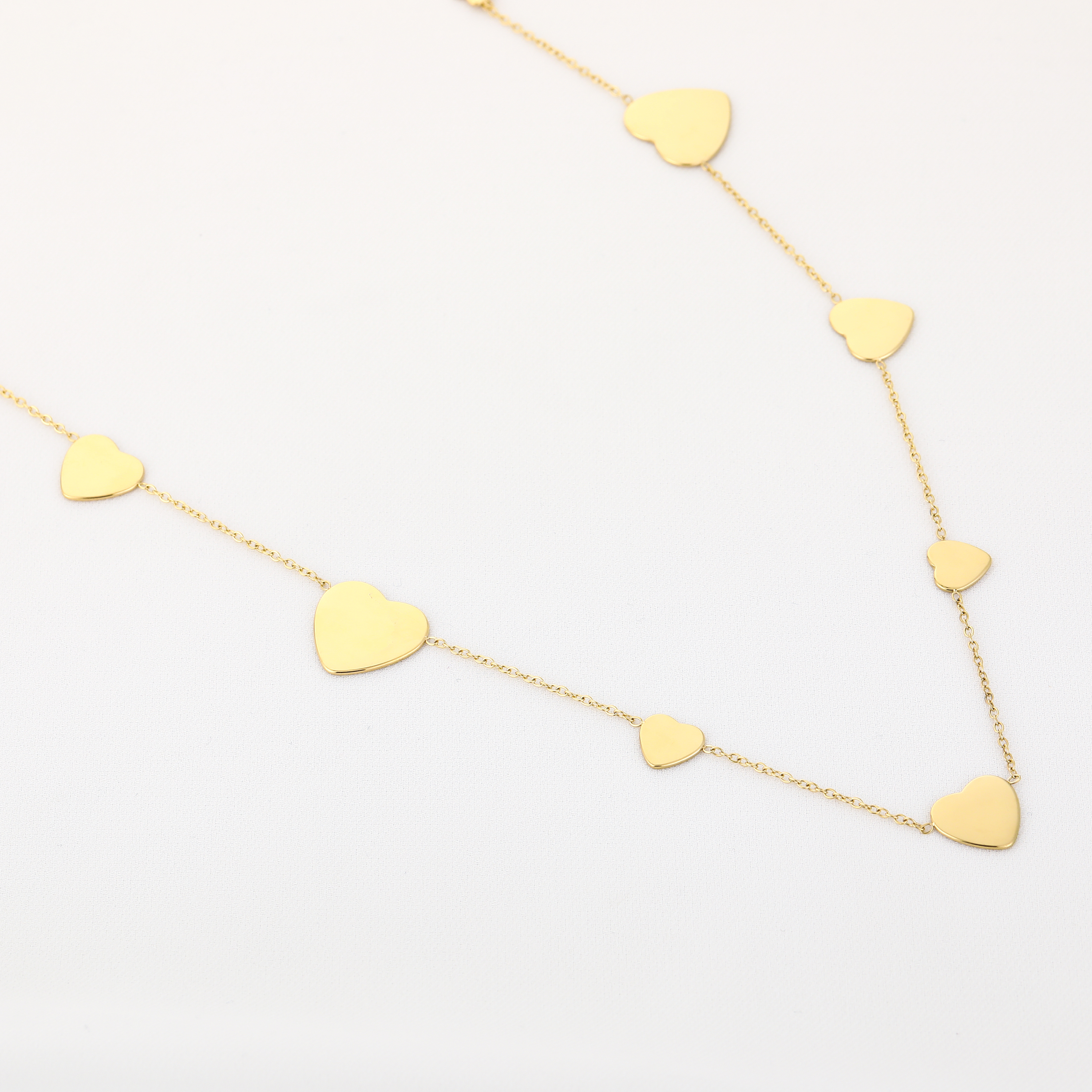 KETTING LANG DICHTE HARTJES - GOUD