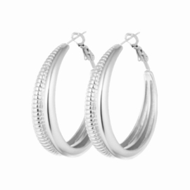 HOOPS HALF PRINT - ZILVER