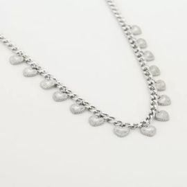 CHAINED KETTING HARTJES - ZILVER