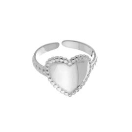 RING HART - ZILVER