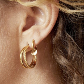 OORBELLEN DOUBLE HOOPS - GOUD