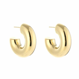 KLEINE CHUNKY RONDE HOOPS - GOUD