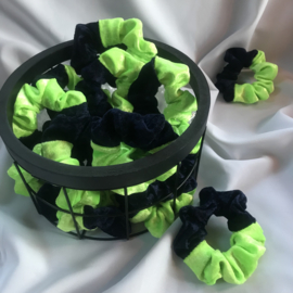 Team scrunchie Lichtgroen/Donkerblauw