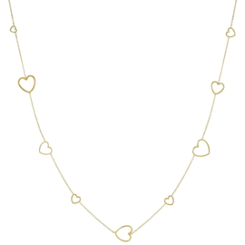 KETTING LANG HARTJES - GOUD