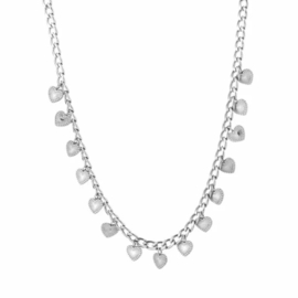 CHAINED KETTING HARTJES - ZILVER