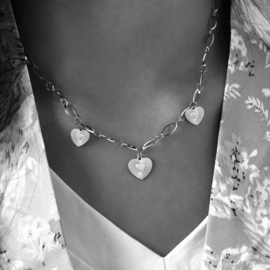 KETTING DRIE HARTJES - ZILVER