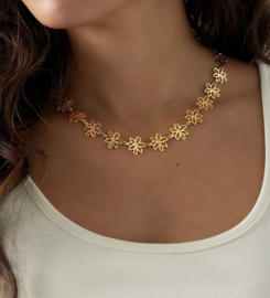 BLOEMEN KETTING - GOUD