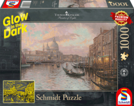 Thomas Kinkade - In de Straten van Venetie - 1000 stukjes (Glow in te Dark)