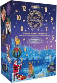 Gibsons 9511 - Festive Favourites Advent Calendar - 24 Vormpuzzels