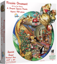 SunsOut 95028 - Fireside Ornament - 750 stukjes  Vormpuzzels