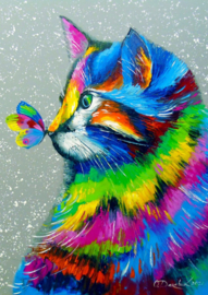 Enjoy 1781 - Bright Cat and Butterfly - 1000 stukjes