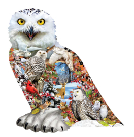 SunsOut 96076 - Snowy Owl - 650 stukjes  Vormpuzzel
