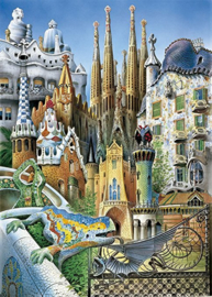 Educa - Collage Miniatuur Gaudi Puzzel - 1000