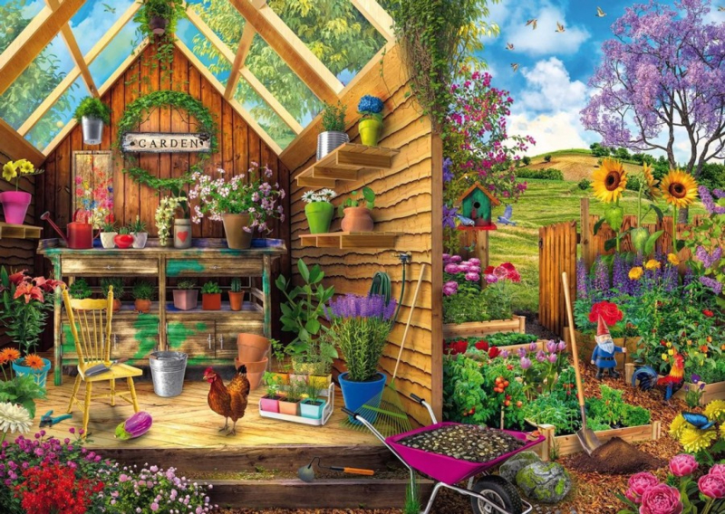 Ravensburger - Kijkje in het Tuinhuisje - 300XL stukjes