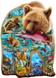 SunsOut 97089 - A Bear in the Woods - 1000 stukjes  Vormpuzzel