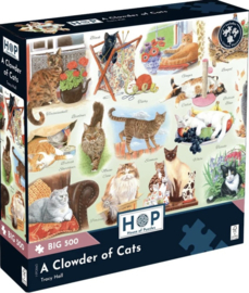 House of Puzzles - A Clowder of Cats - 500XL stukjes
