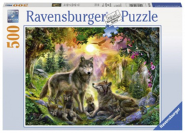 Ravensburger - Wolvenfamilie in het Zonlicht - 500 stukjes