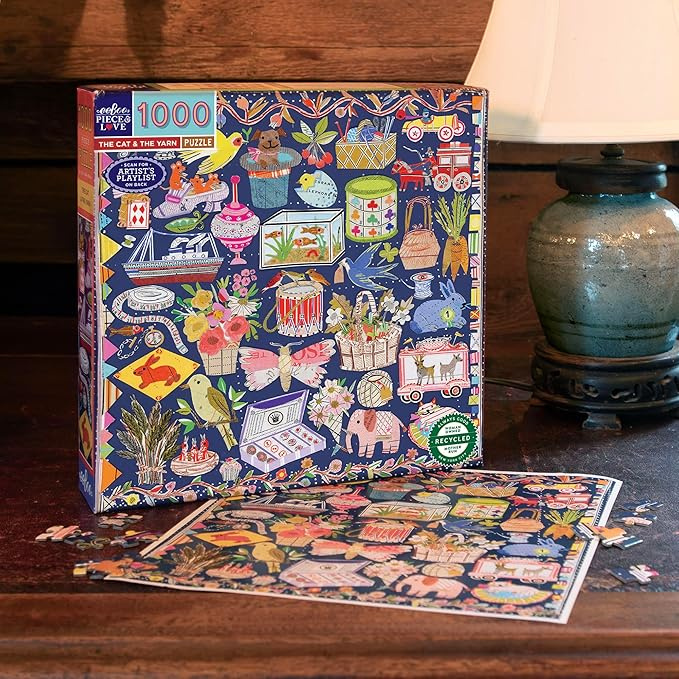 eeBoo - the Cat & the Yarn - 1000 stukjes