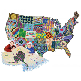 SunsOut 95992 - An American Quilt - 600 stukjes  Vormpuzzel