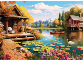Eurographics 6016 - Cottage by the Lake - 24XXL stukjes