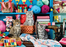 Eurographics 6020 - Kittens in the Sewing Room - 1000 stukjes