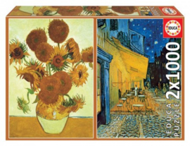 Educa Vincent van Gogh - Sunflowers & Cafe Terras at Night - 2x1000 stukjes