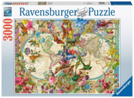 Ravensburger - Flora en Fauna Wereldkaart - 3000 stukjes