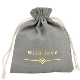 Sieradenzakje 'whit love' (grey)